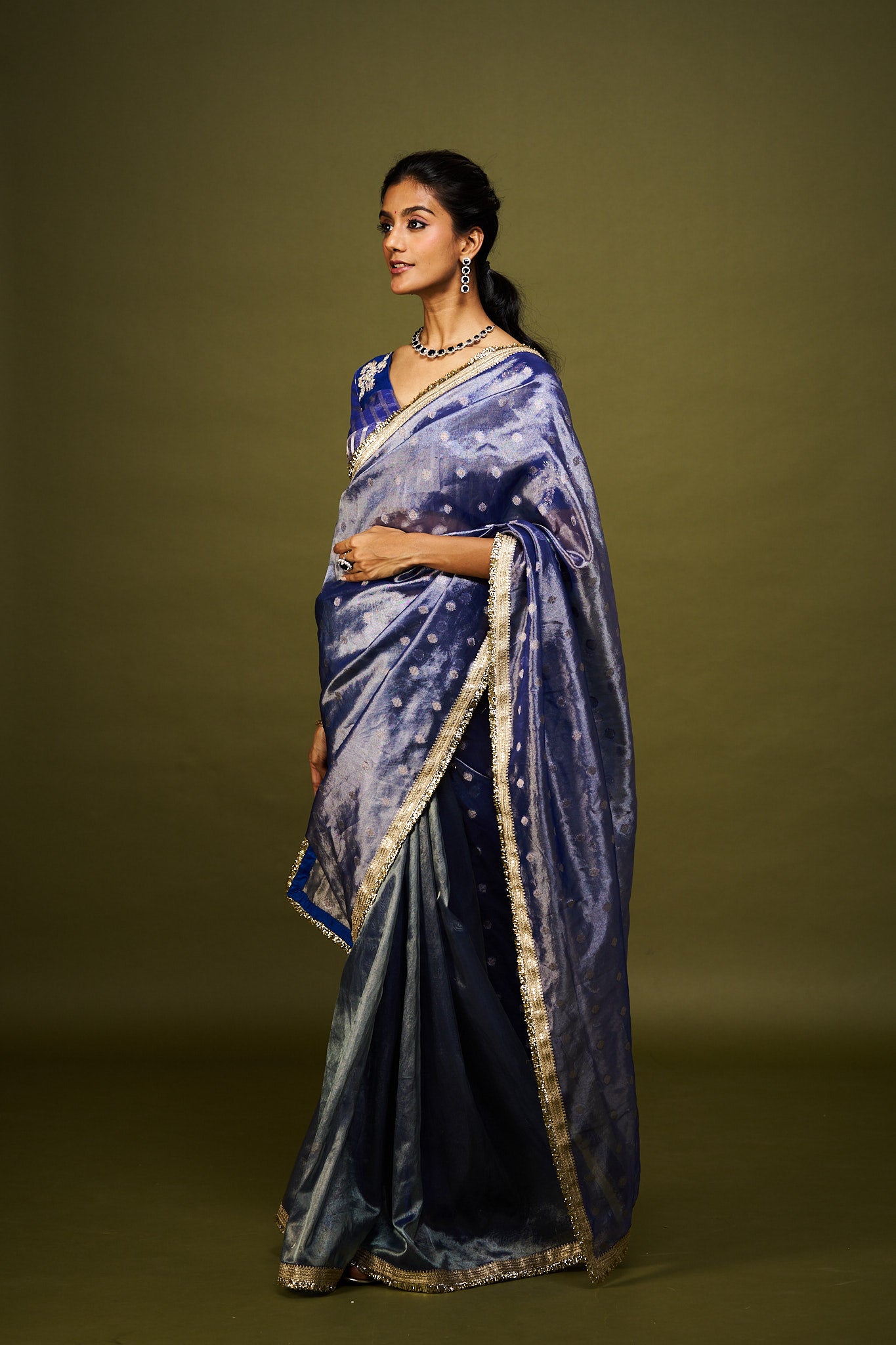 Jwala saree set - Royal blue