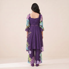 Puprle Floral Kurtha Set