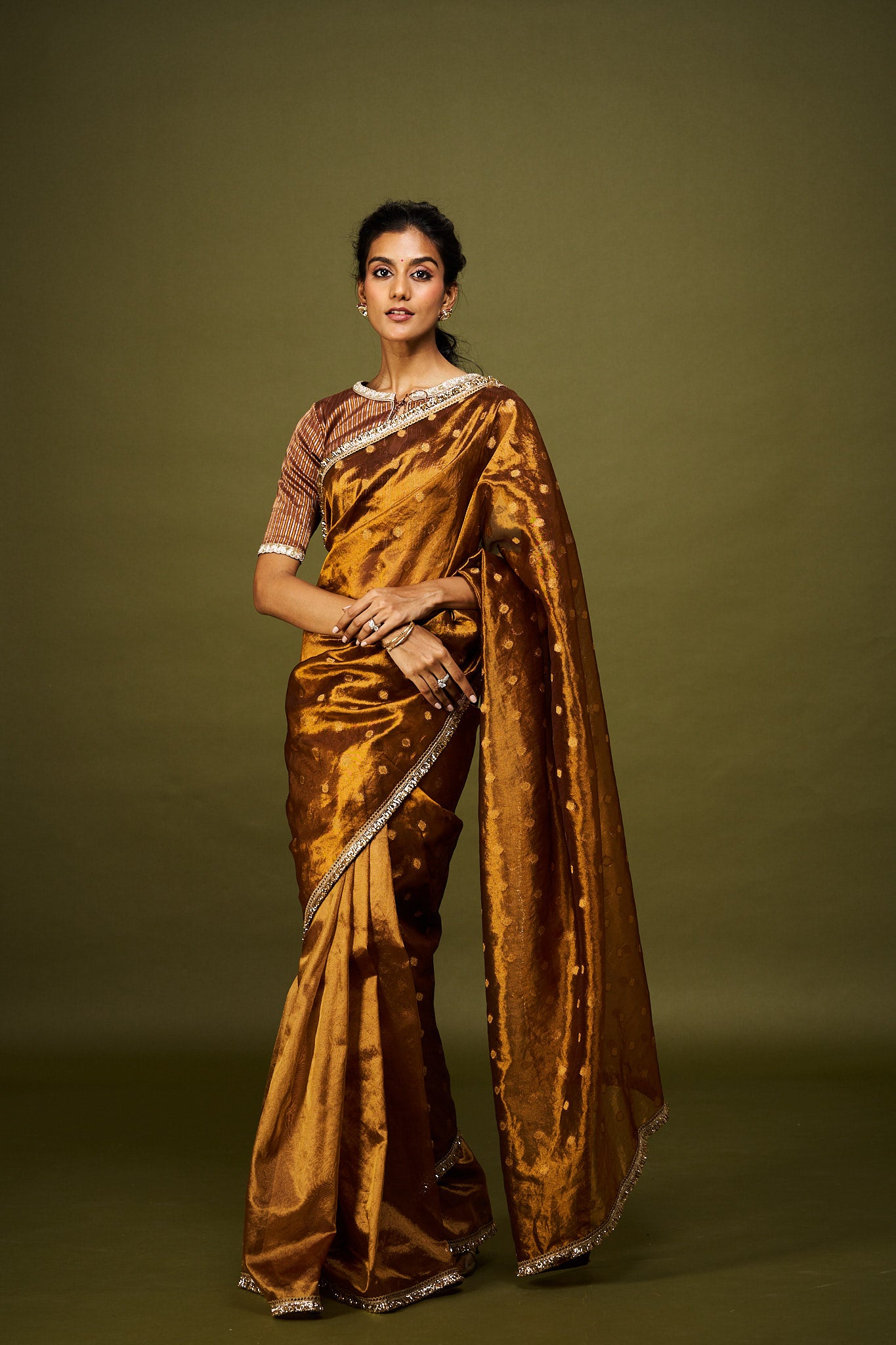 Kripa saree set - Chocolate Brown