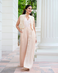 Kelly Jumpsuit With Cape - Ivory | Lavanya Tripathi