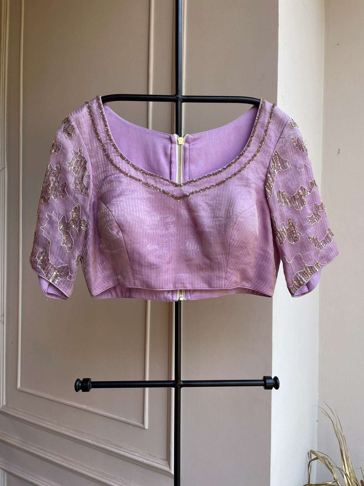 DS-Lavender Hand Embroidered Blouse