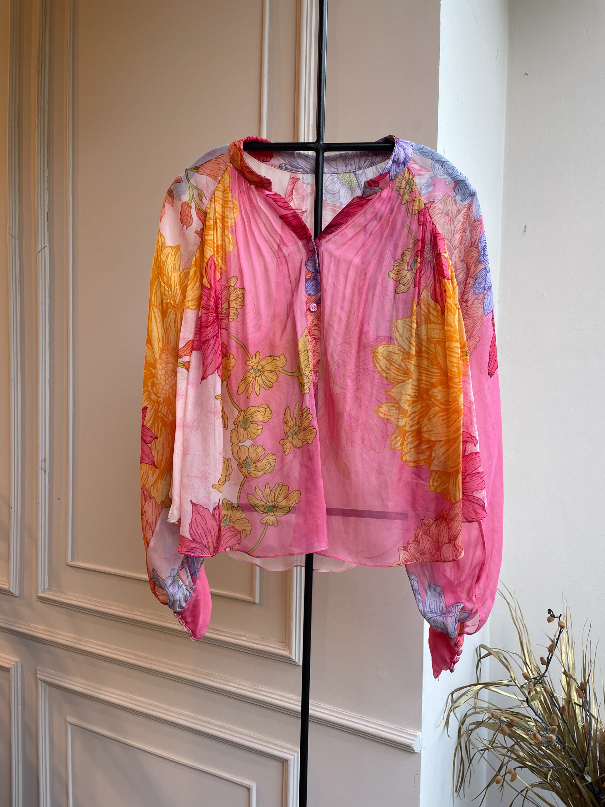 Liya -Pink High Neck Shirt
