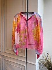 Liya -Pink High Neck Shirt