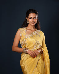 Sloka Embroidery Saree and Blouse Set | Meenakshi Chaudhary