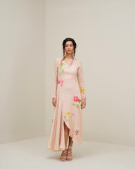 Mikami Dress with Cape- Pale Beige