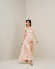 Mikami Dress with Cape- Pale Beige