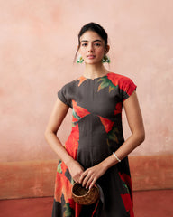 Miorah Dress- Charcoal Brown