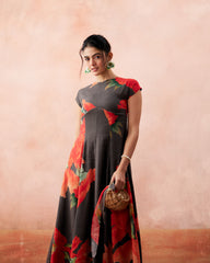 Miorah Dress- Charcoal Brown