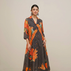 Shelly Dress- Charcoal Brown