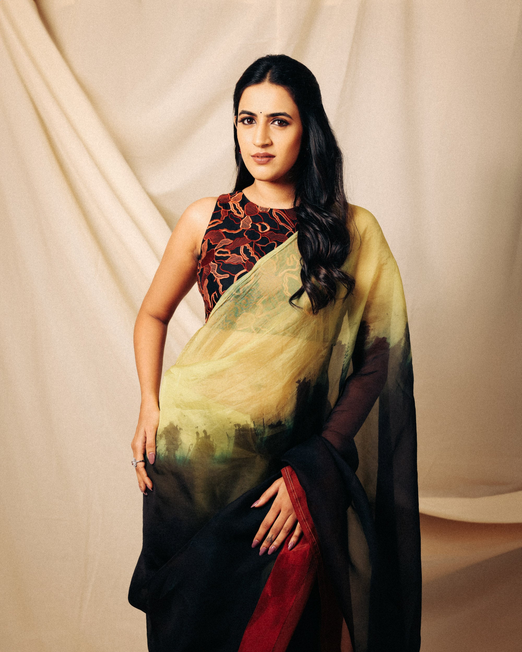 Vihali Ombre Dye Saree With Embroidered Blouse | Niharika Konidela