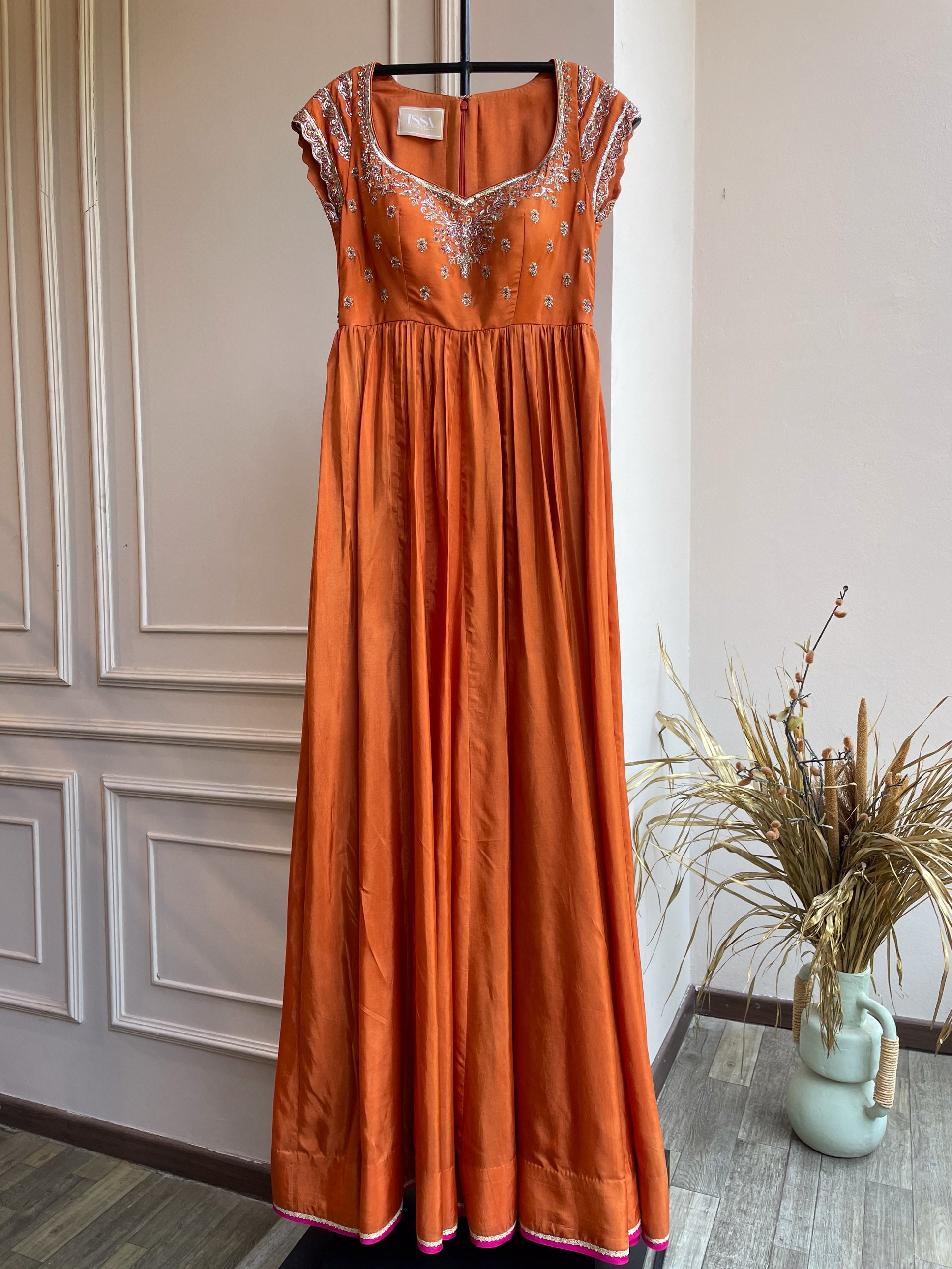 Orange Anarkali With Dupatta
