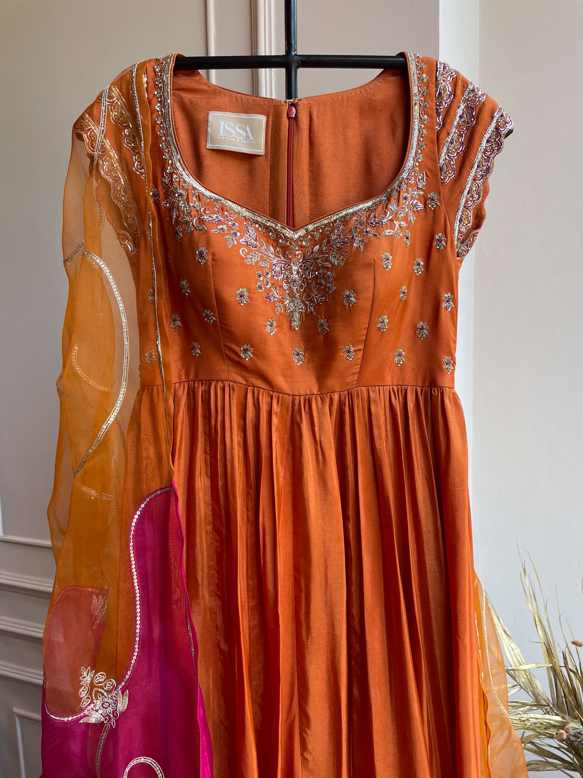 Orange Anarkali With Dupatta