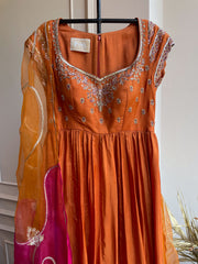 Orange Anarkali With Dupatta