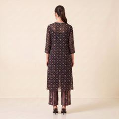 Ira Black Floral Kurtha Set