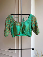 DS-Parakeet Green Embroidered Blouse