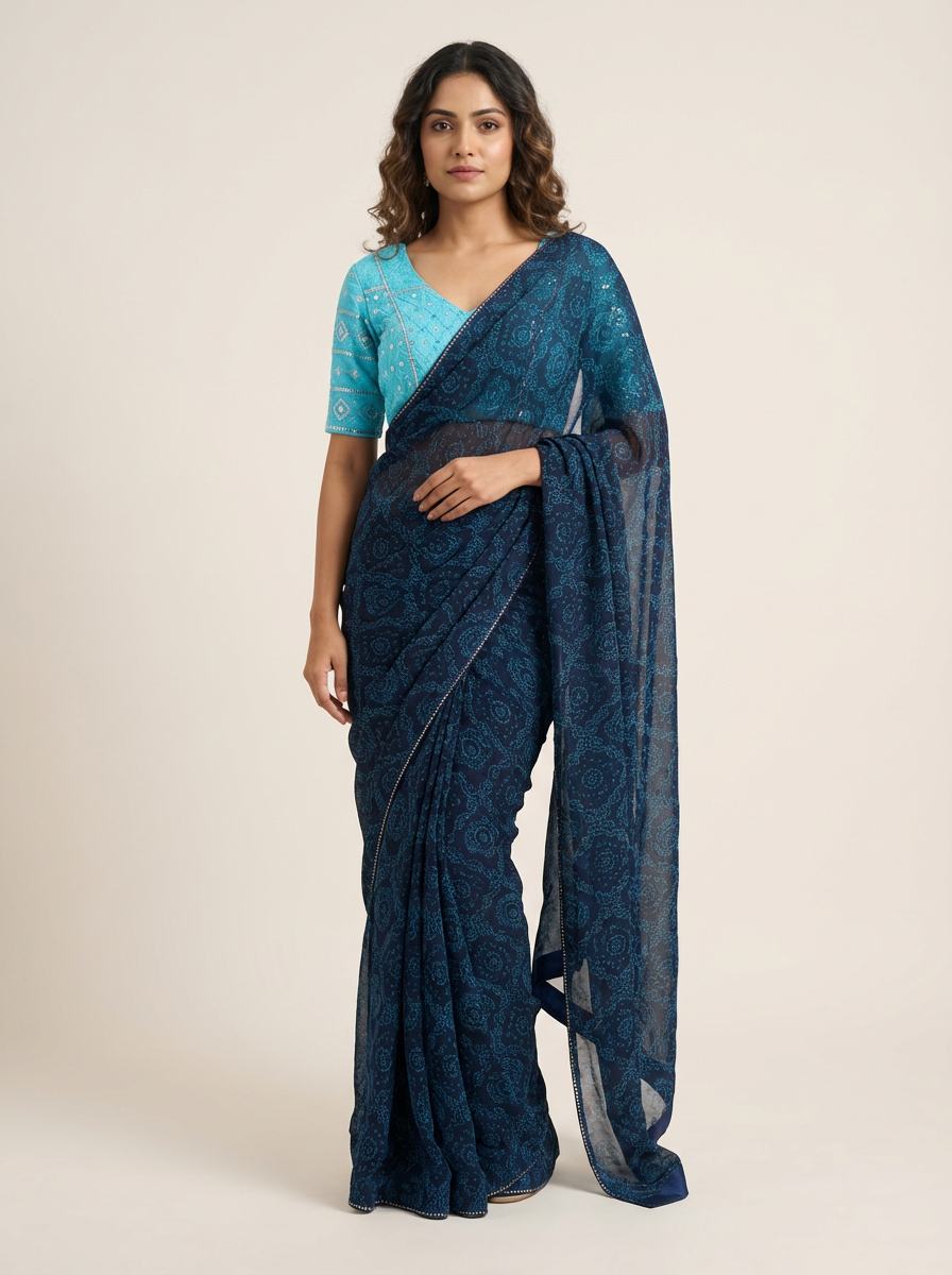 Vania Saree Set- Blue
