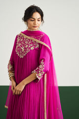 Rachel Dress with Dupatta - Magentha