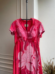 Red floral kaftan dress