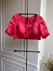 Red Organza Plain Blouse