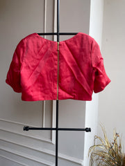 Red Organza Plain Blouse
