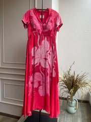 Red floral kaftan dress