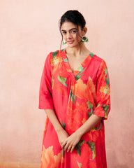 Rita Kurtha Set- Peony Pink