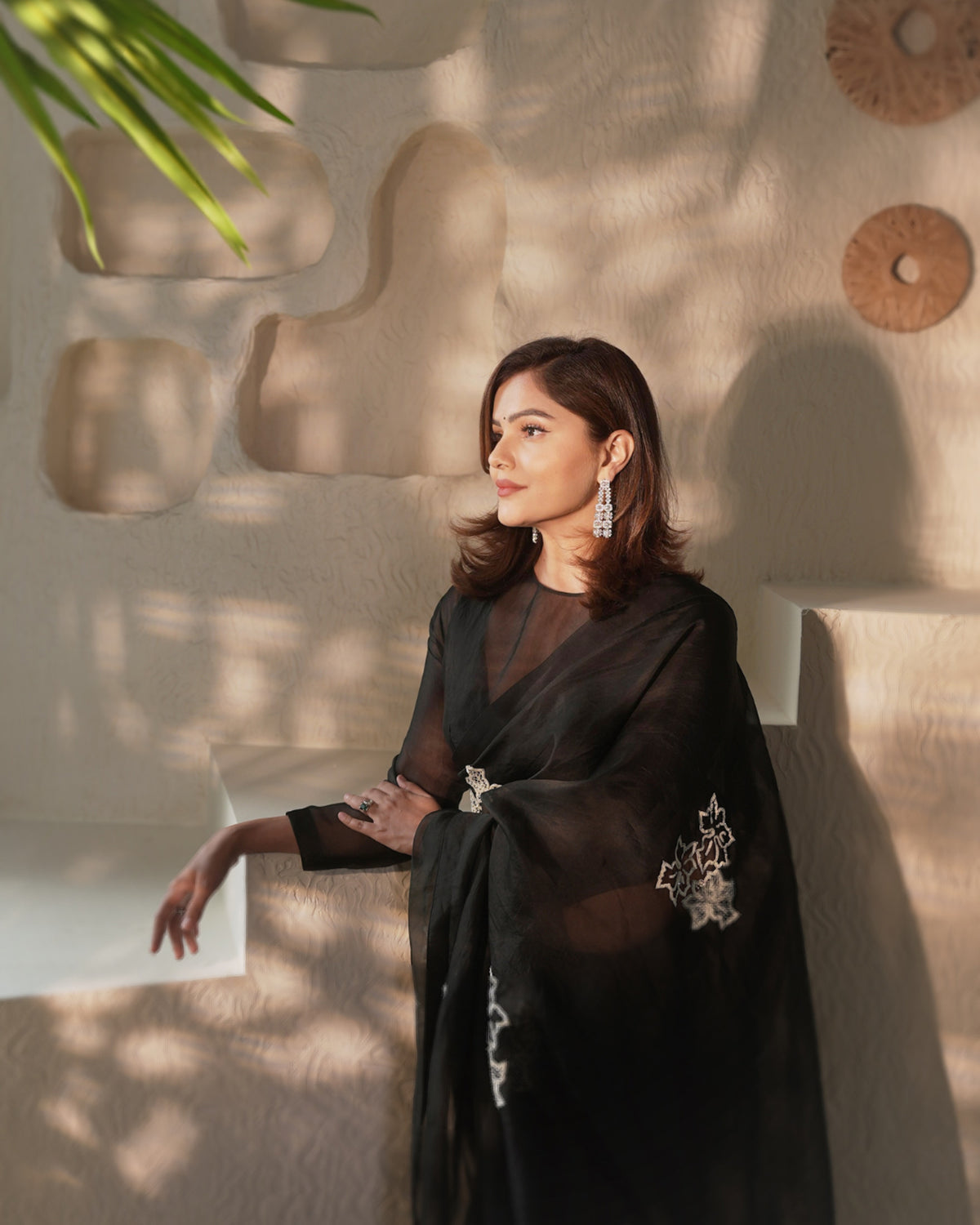 Mona Saree With Blouse - Black | Rubina Dilaik