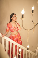 Rushi Lehenga Set with Dupatta - Red | Ruhani Sharma