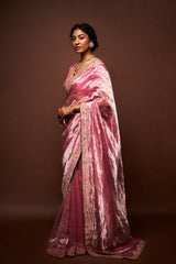 Hiraani tissue saree - Pastel pink