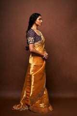 Umika tissue saree - Sunset yellow