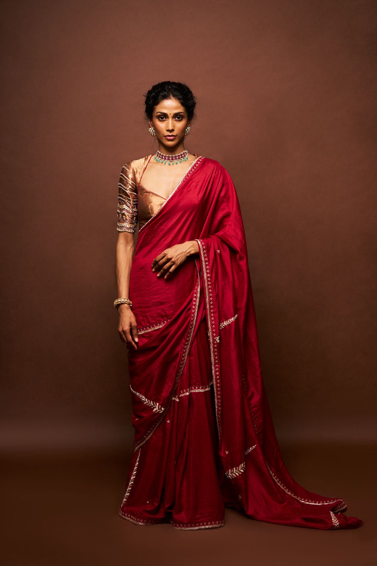 Varna pure silk saree- maroon