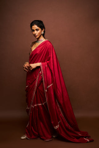 DS - Varna saree and blouse - maroon