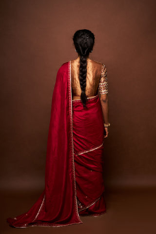 DS - Varna saree and blouse - maroon