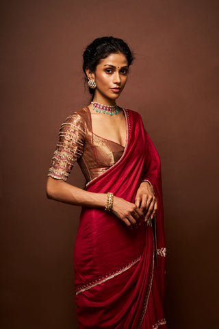 Varna saree and blouse - maroon