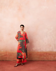 Sisna Kurtha Set- Charcoal Brown