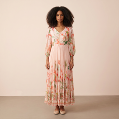 Vagmi Floral Dress-Ivory
