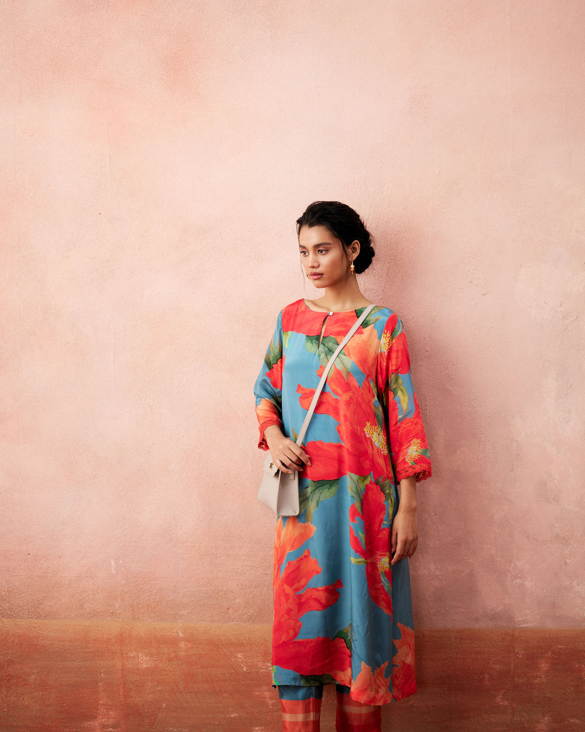 Suvi Kurtha Set- Bluish Grey