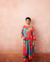 Suvi Kurtha Set- Bluish Grey