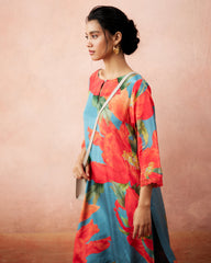 Suvi Kurtha Set- Bluish Grey