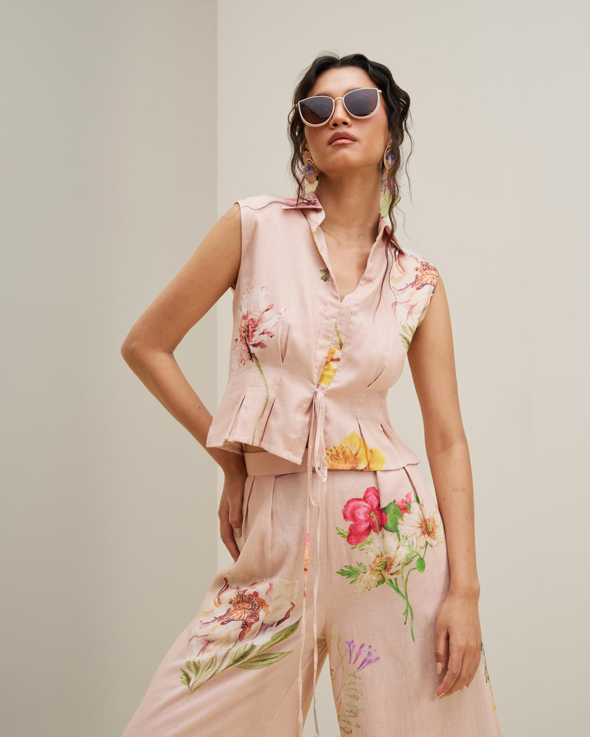Taral Co Ord Set- Pale Beige