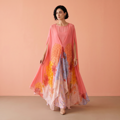 Anaya Peach Floral Kaftan