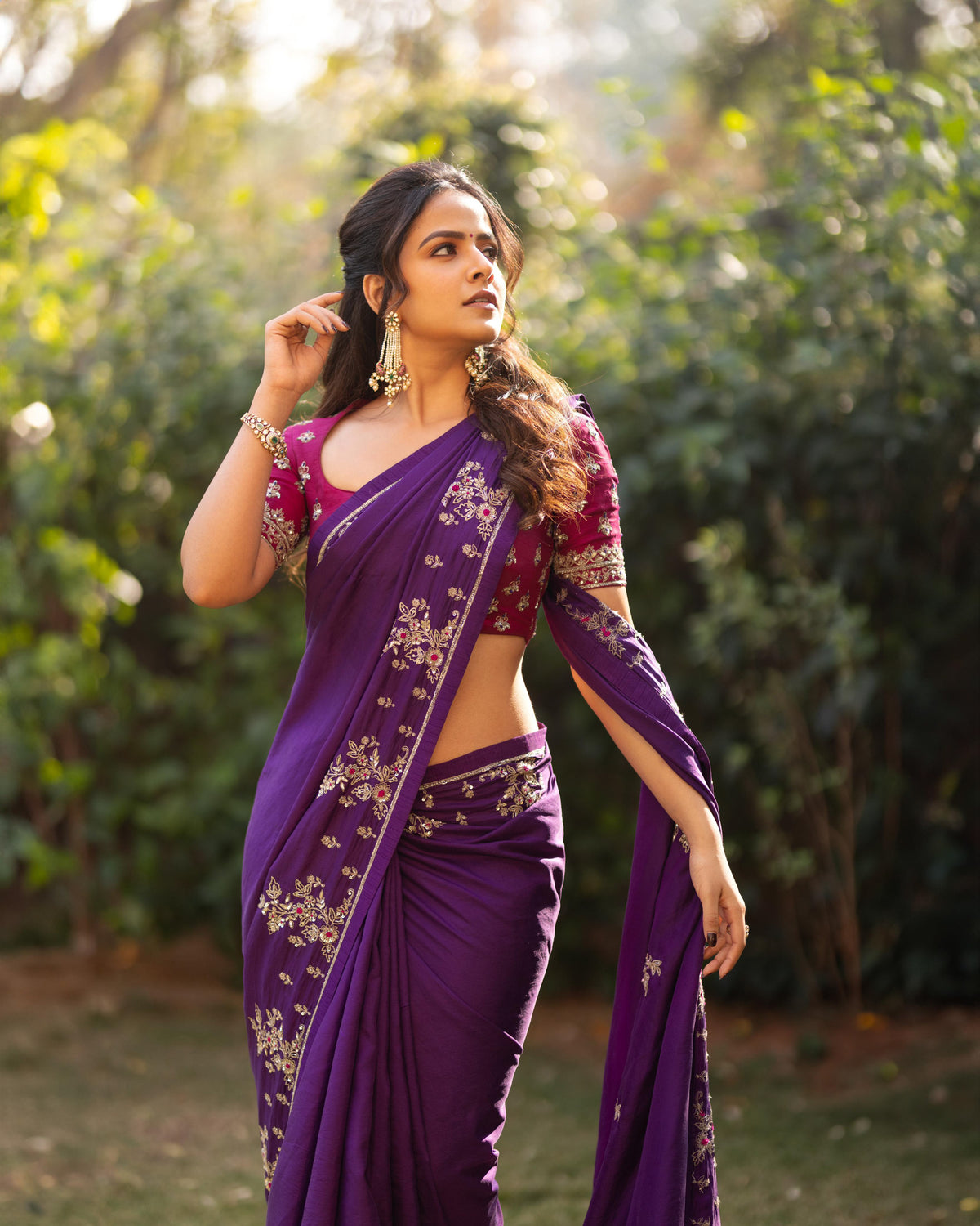 Madana Embroidered Saree and Blouse Set | Vaishnavi Chaitanya