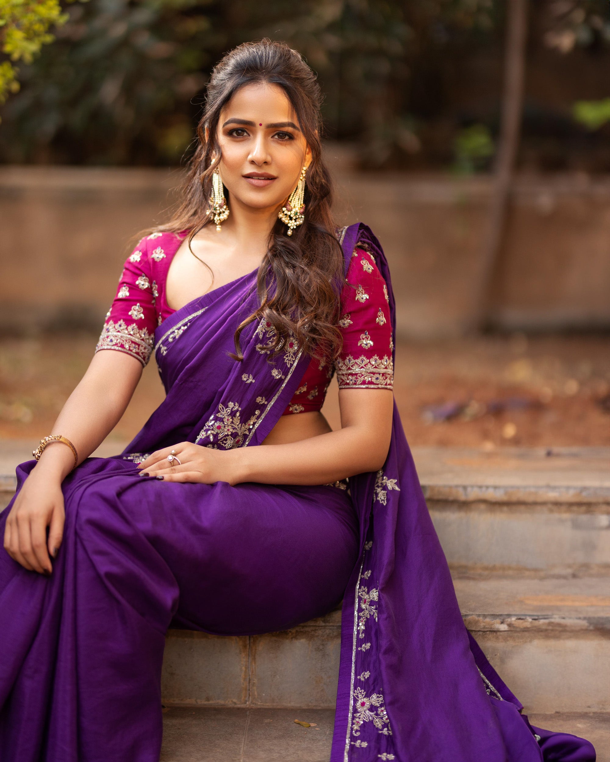 Madana Embroidered Saree and Blouse Set | Vaishnavi Chaitanya