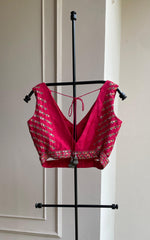 Pink Embroidered Blouse with Belt