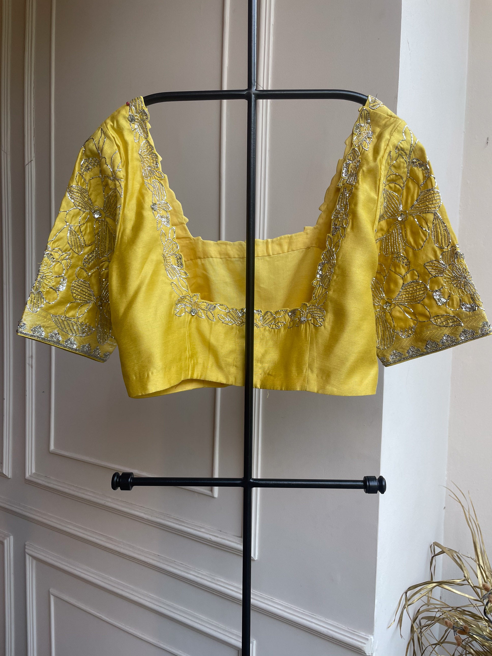 Yellow Hand Embroidered Blouse