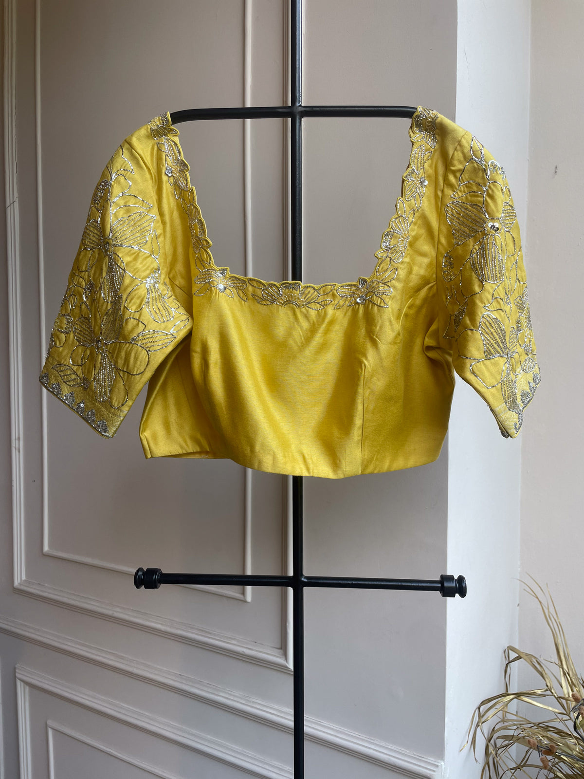 Yellow Hand Embroidered Blouse