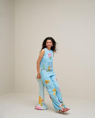 Yura Co Ord Set- Ice Blue