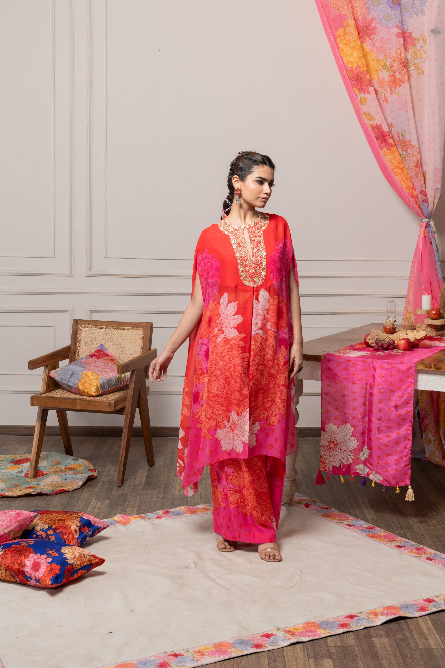 Arna kaftan set - Red