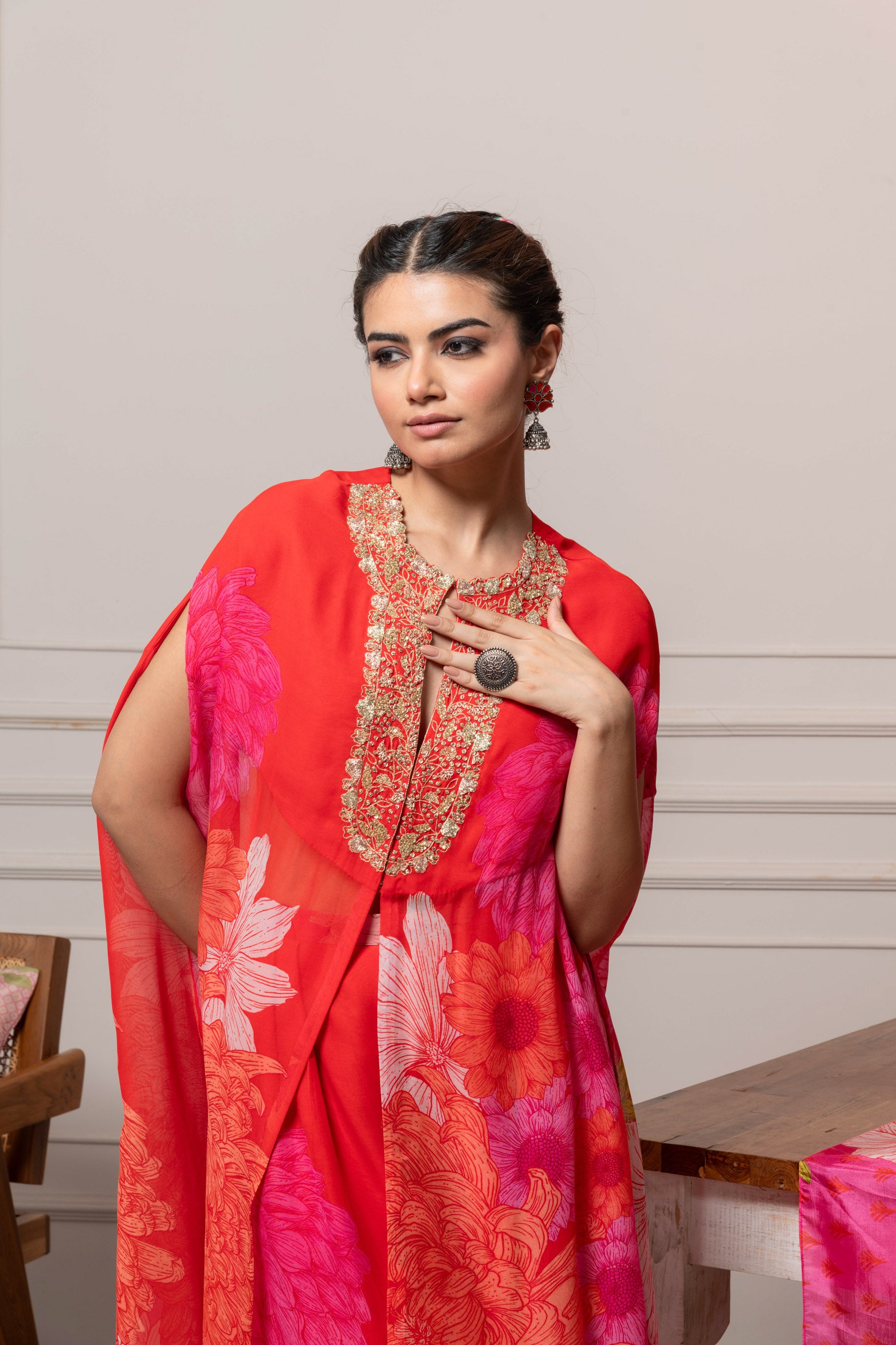 Arna kaftan set - Red