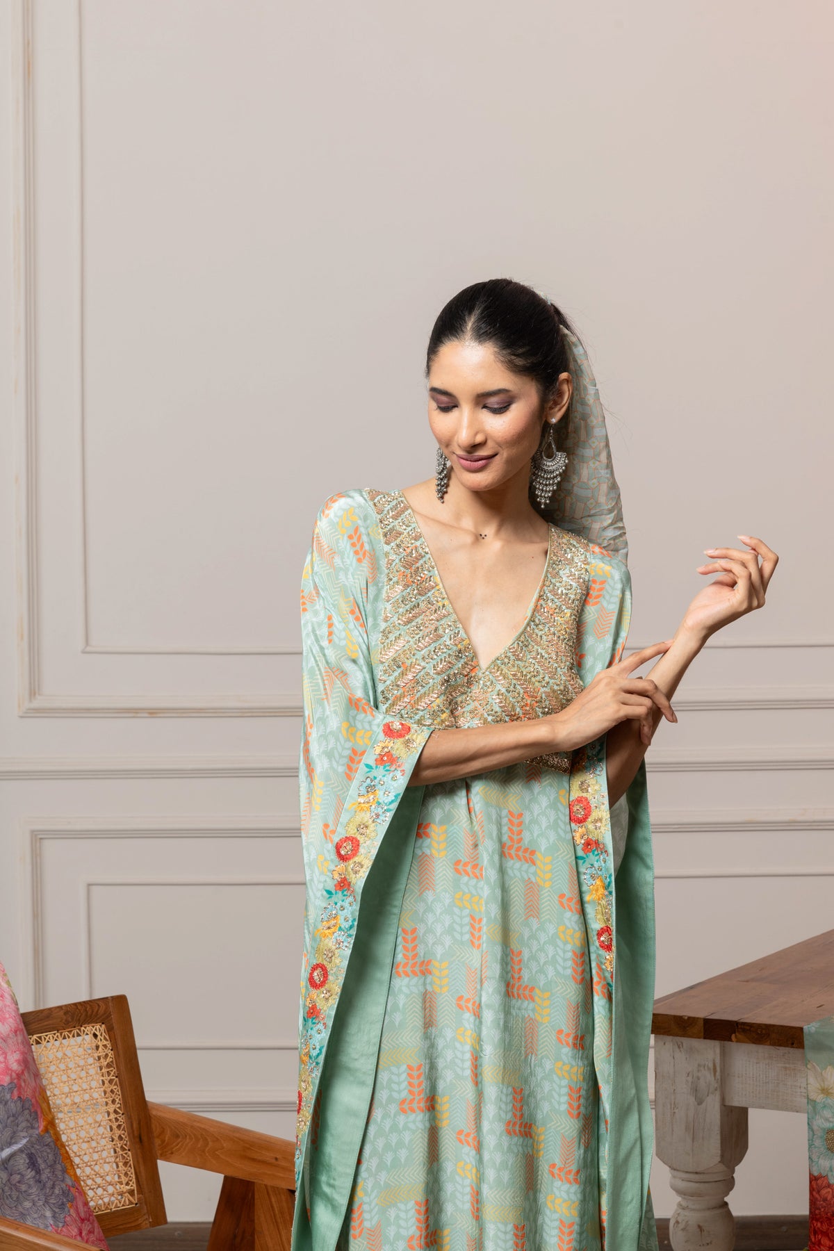 Pari Kaftan Set - Green